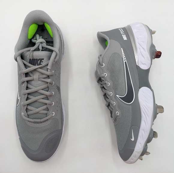 Nike React Alpha Huarache Elite 3 Grey Metal Cleats CK0746-002 Men’s Size 7.5 - Picture 8 of 13